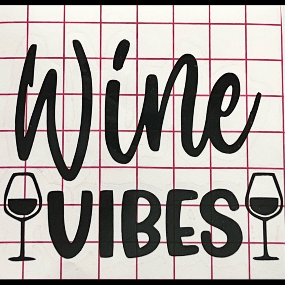Wine vibes decal sticker in black